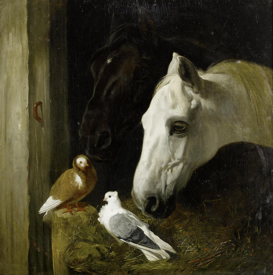 Stable companions Painting by John Frederick Herring Sr