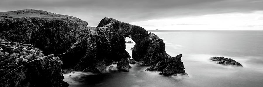 Stac a Phris Arch black and white Isle of Lewis Outer Hebrides Scotland Photograph by Sonny Ryse