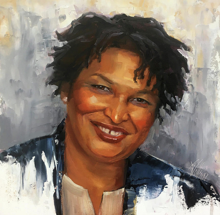 Stacey Abrams Painting by Robin Wellner