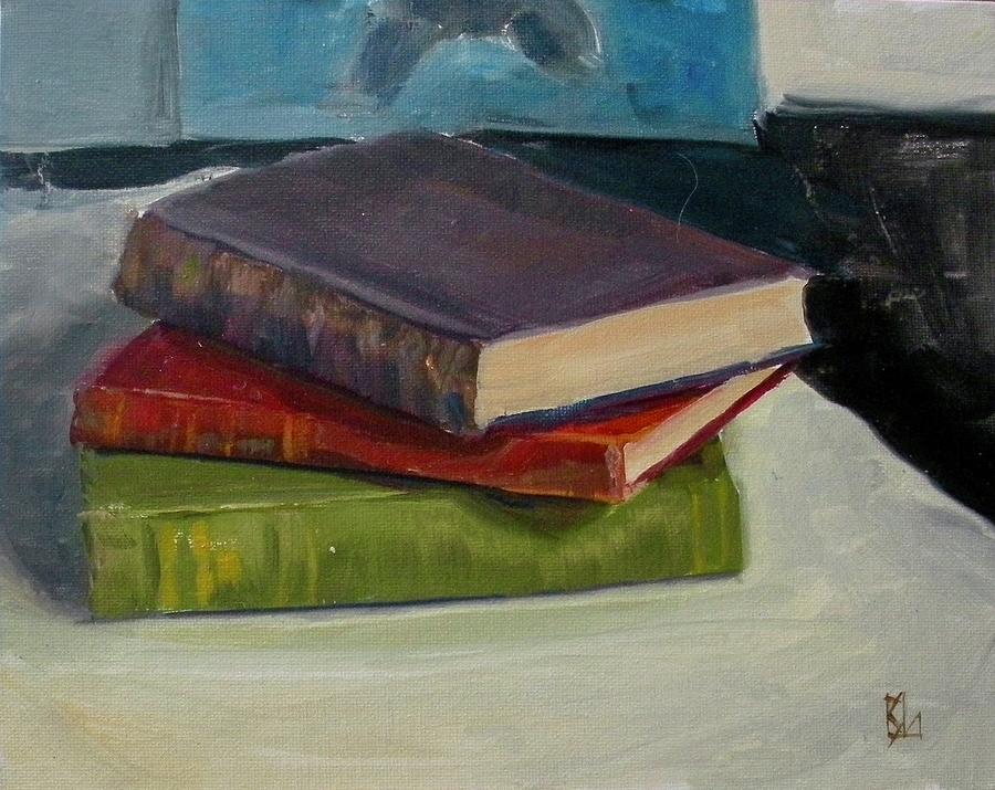 Stack of old books Painting by Lee Stockwell