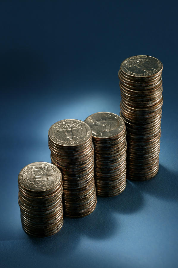 Stacks of coins Photograph by Comstock Images