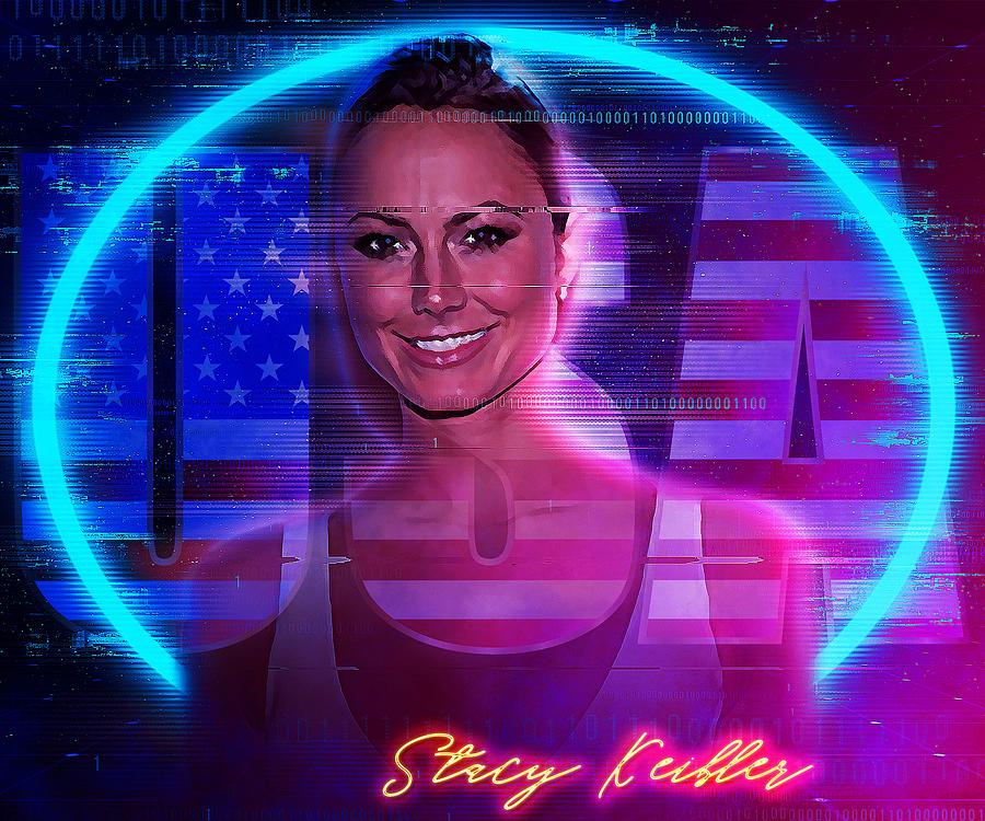 Stacy Keibler Neon Art Mixed Media by Luettgen Vidal Fine Art America