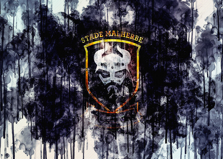 Stade Malherbe Caen French Football Club Blue Logo Emblem Digital Art