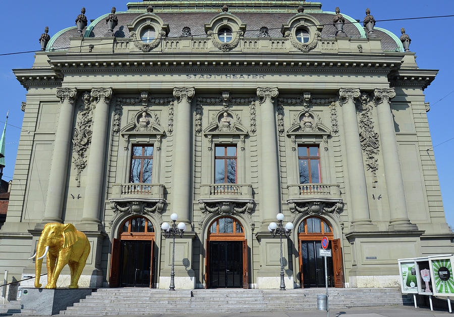 Stadttheatre Opera House Facade in Old City Bern Switzerland Photograph by Shawn OBrien
