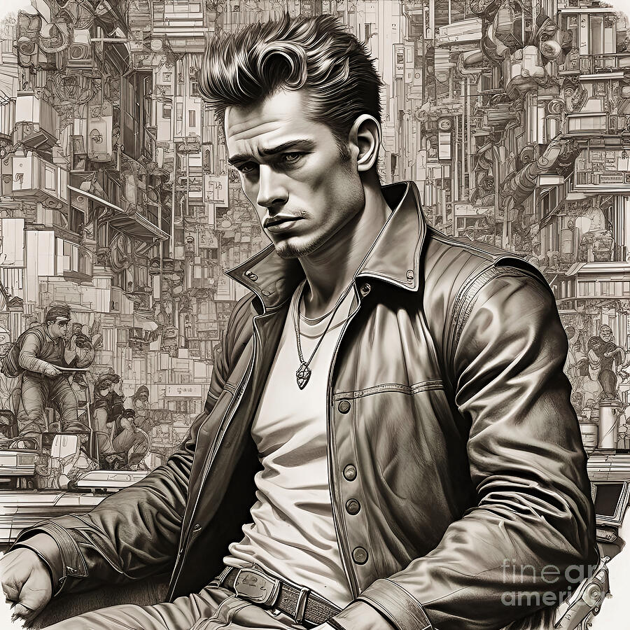 Steampunk James Dean 1 Digital Art by Mark Miller Steampunk James Dean 1 Digital Art by Mark Miller
