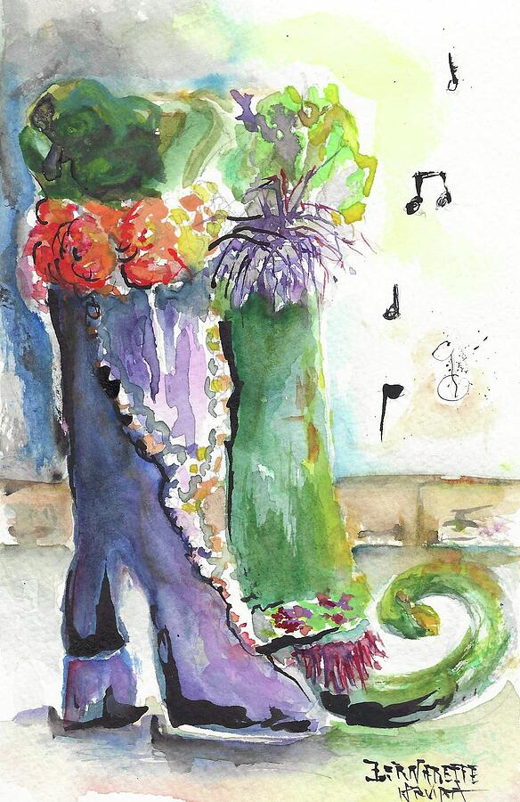 Stage Boots Painting by Bernadette Krupa