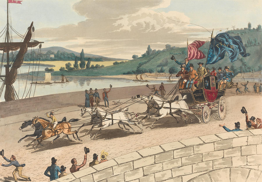 Stage Coach with the News of Peace Relief by Robert Havell
