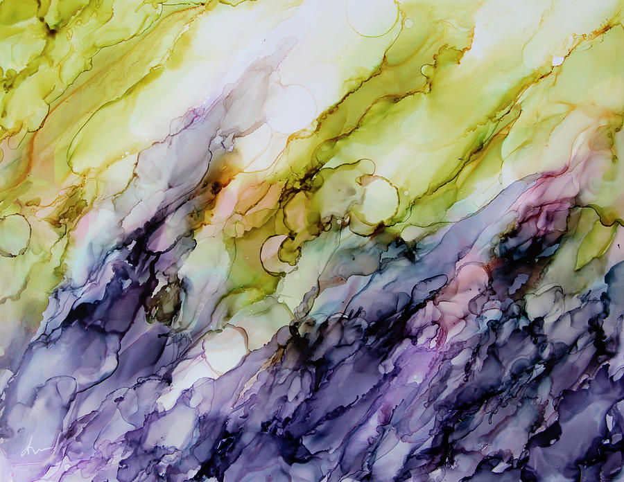 Purple Painting - Rain Glass by Katrina Nixon