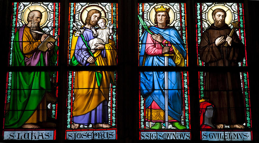 Stained galss window in St Vitus Cathedral Photograph by Future Light