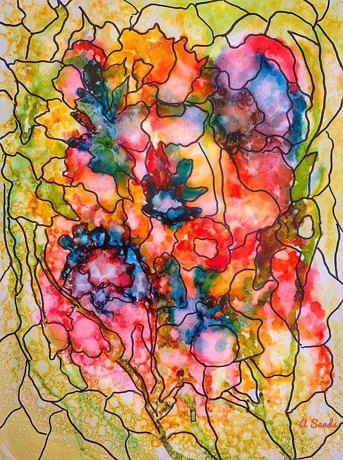 Stained Glass Abstract Painting by Anne Sands