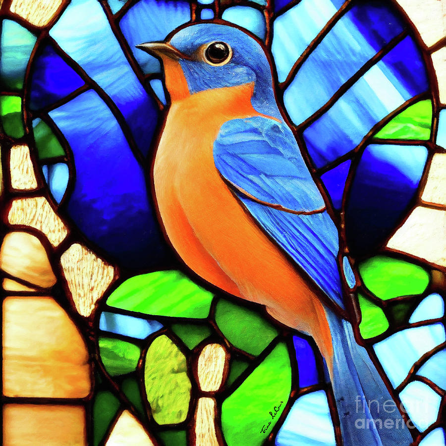Stained Glass Bluebird Glass Art by Tina LeCour