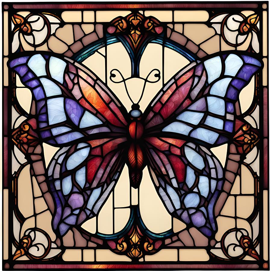 Stained glass butterfly Digital Art by Kristen O'Sullivan - Fine Art ...