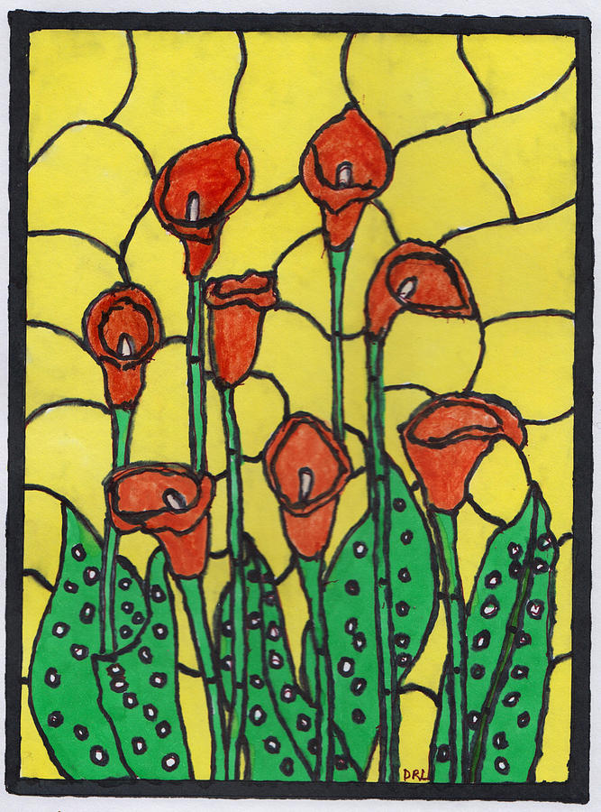 Stained Glass Yellow authentic Calla Lily