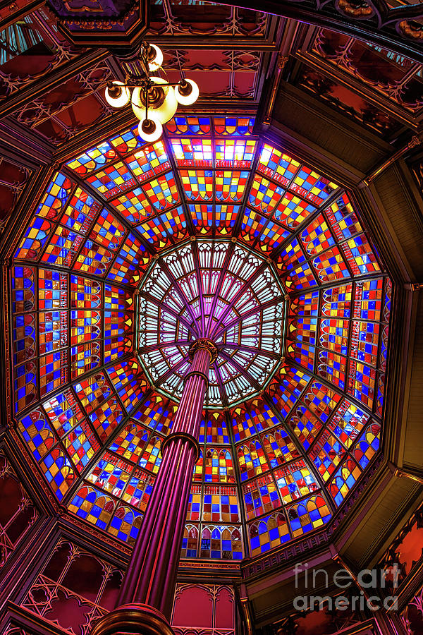Stained Glass Ceiling at the Old State Capitol of Louisiana Photograph by Scott Pellegrin