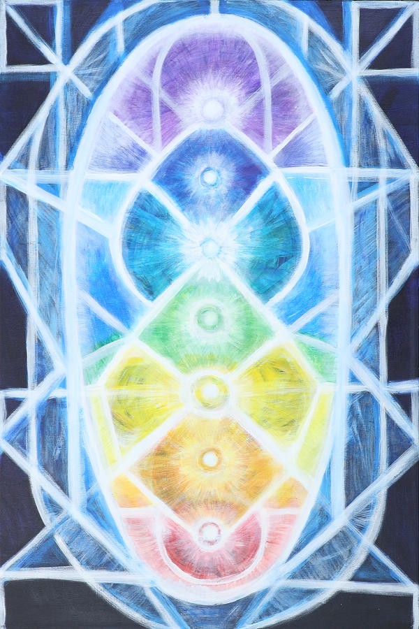 Stained Glass Chakras Painting by Holly Stone
