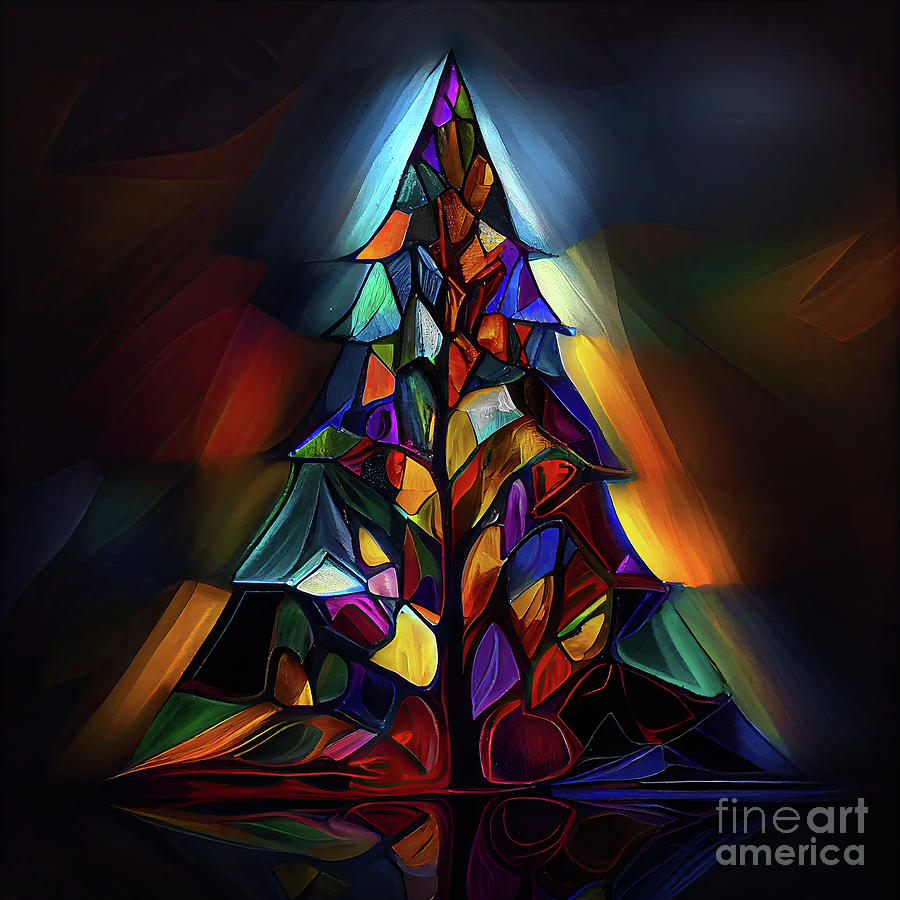 Stained Glass Painting - Stained Glass Christmas I by Mindy Sommers