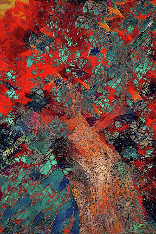 Stained Glass Cypress Tree Pano Mixed Media by Christina Ford - Fine ...