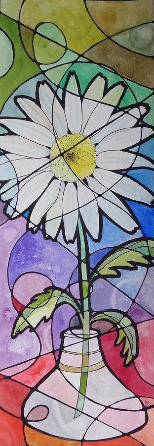 Stained glass daisy Mixed Media by Lisa Mutch