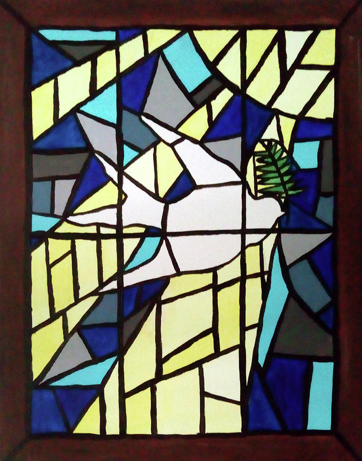 Stained Glass Dove Painting by Eseret Art
