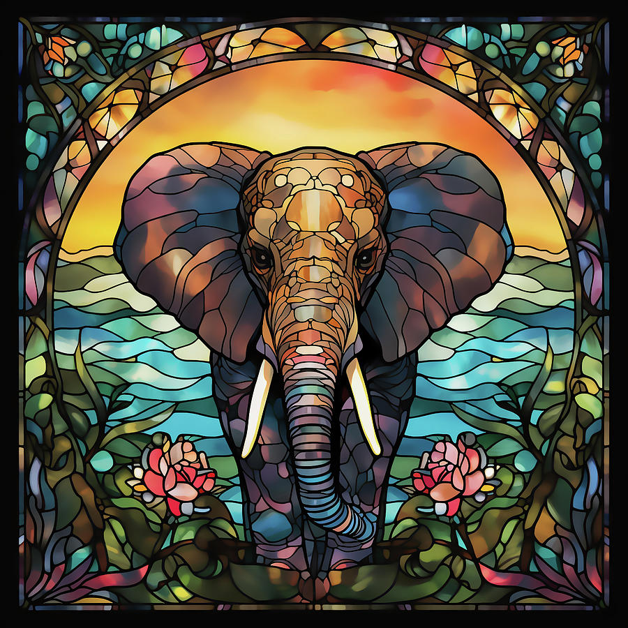 Stained Glass Elephant Digital Art by John Novis - Fine Art America