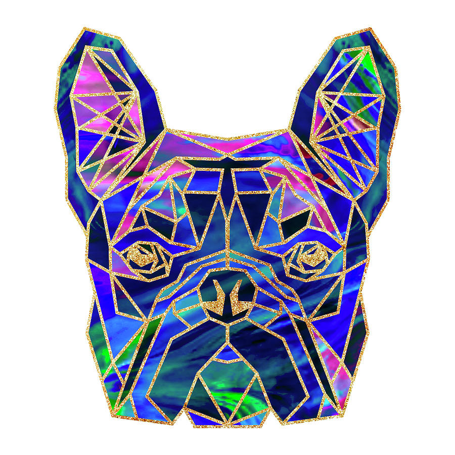 Stained Glass French Bulldog Art Digital Art by Peggy Collins