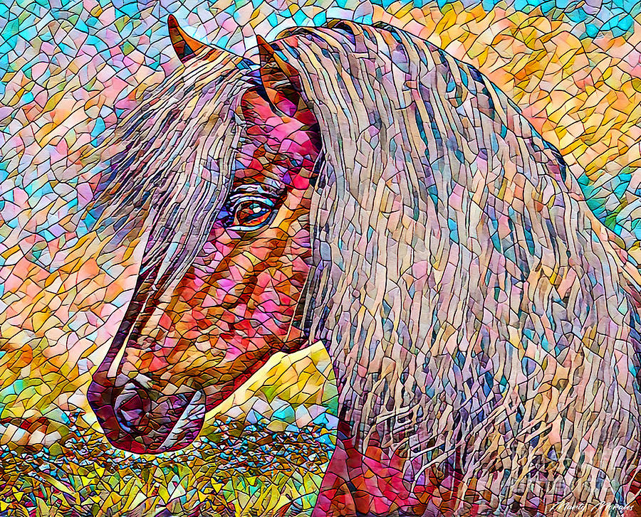 Stained Glass Horses V2 Digital Art by Martys Royal Art