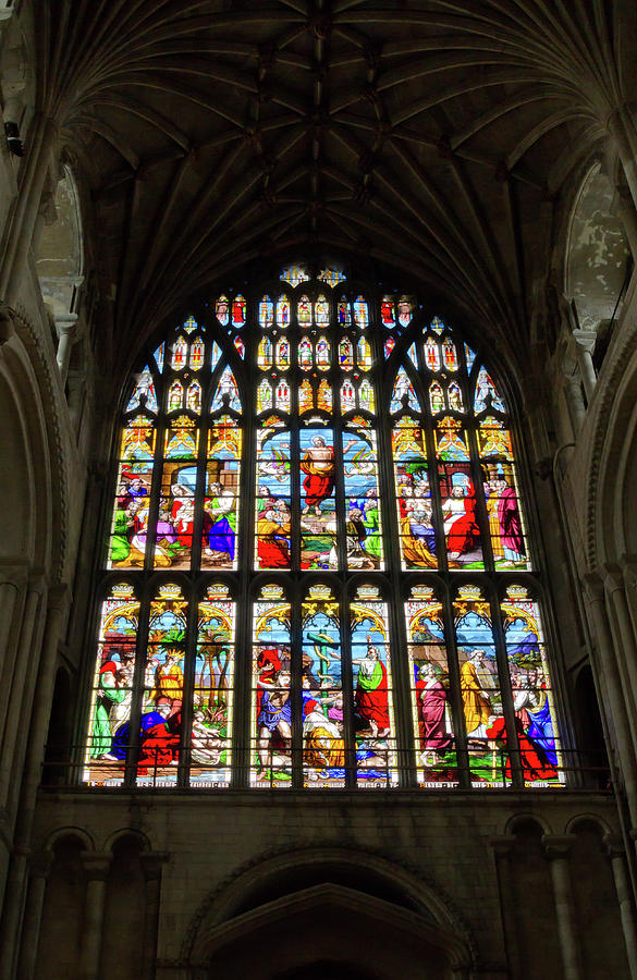 Stained Glass in Norwich Cathedral  Photograph by Shirley Mitchell