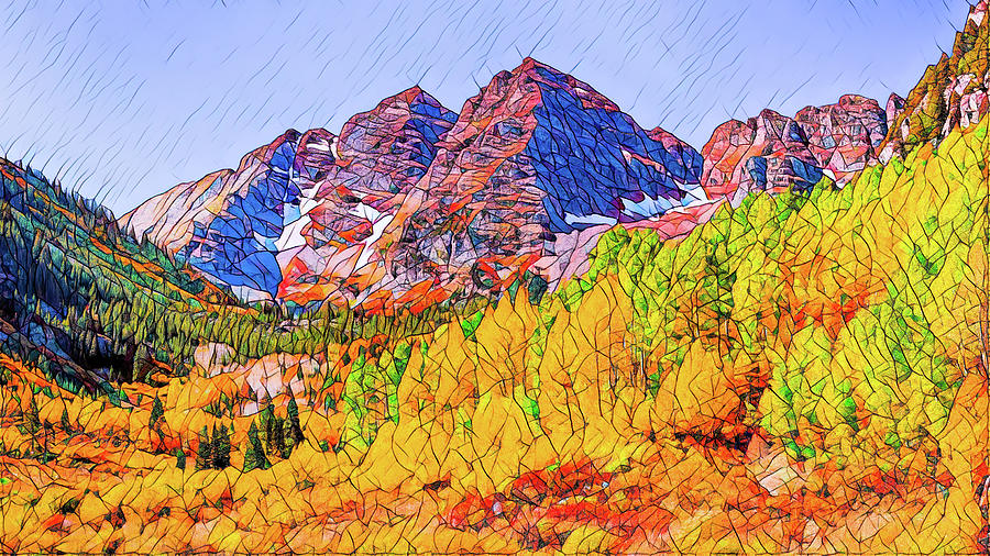 Stained Glass Maroon Bells Photograph by Eric Glaser