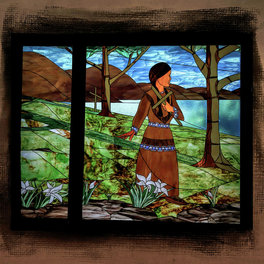Stained Glass Mural - Saint Kateri Photograph by Donna Kennedy