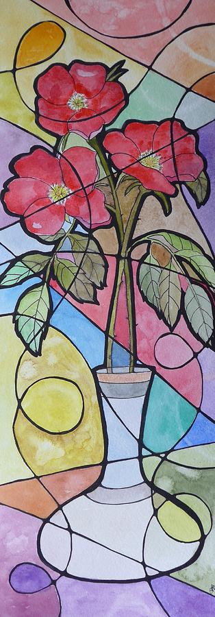 Stained glass rose Mixed Media by Lisa Mutch