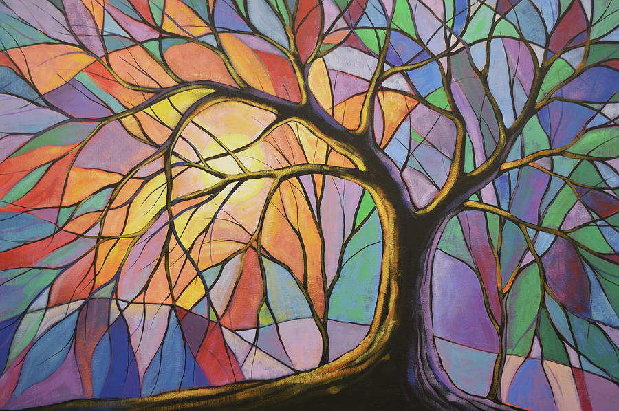 Stained Glass Sky Painting by Amy Giacomelli