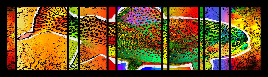 Stained Glass Trout Digital Art by Gene Bollig