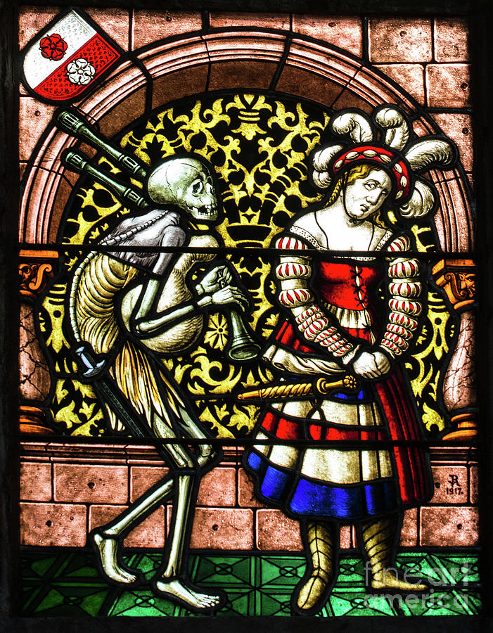 Dance of Death Stained Glass Window - Minster - Bern - Switzerland Photograph by Gary Whitton