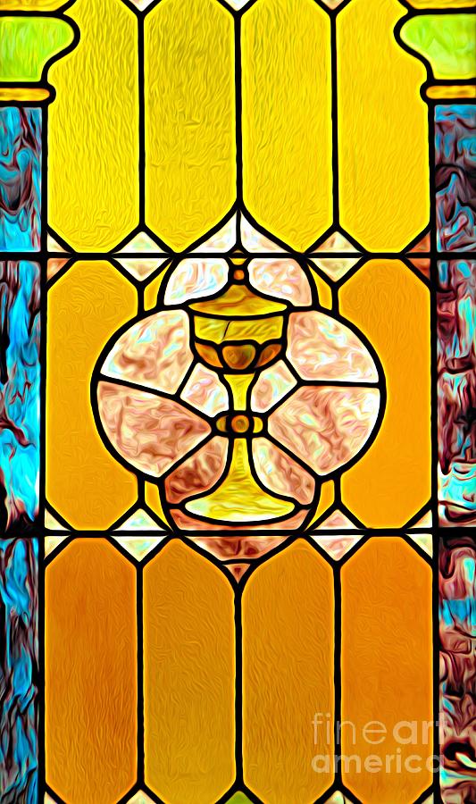 Stained Glass Window Holy Eucharist In A Ciborium Abstract Expressionism Photograph