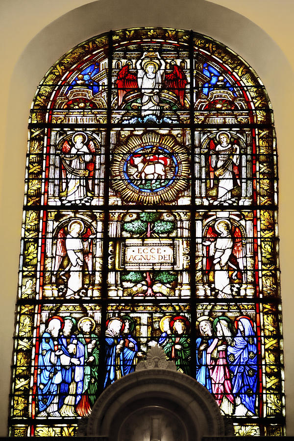 Stained glass window in a church, St. Philips Church, Charleston, South Carolina, USA Photograph by Glowimages