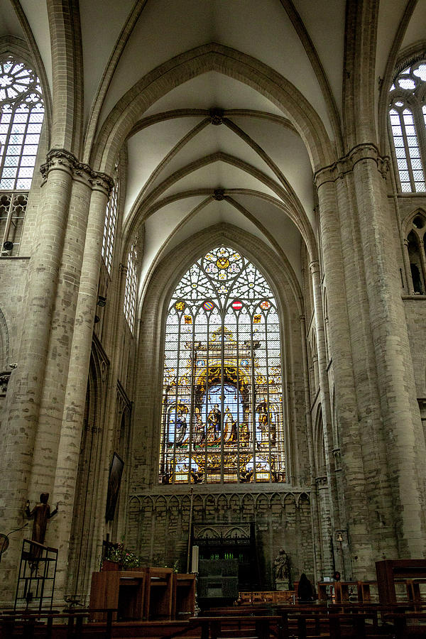 Stained Glass Window in Brussels Photograph by W Chris Fooshee