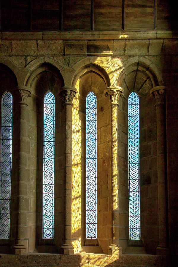 Stained Glass Window in Mont St Michel  Photograph by W Chris Fooshee