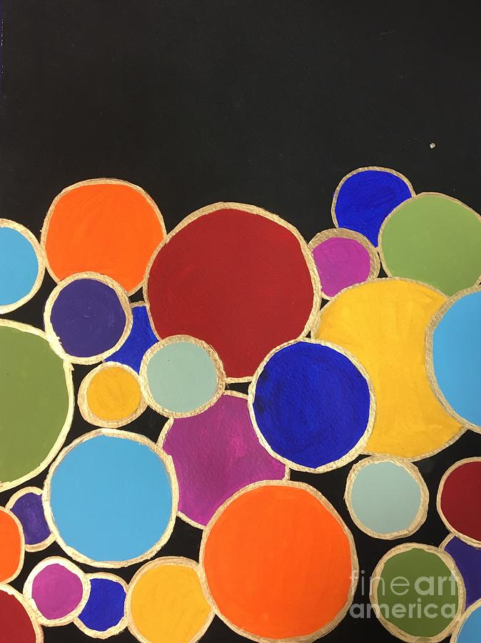 Stainglass Circles Painting by Debora Sanders