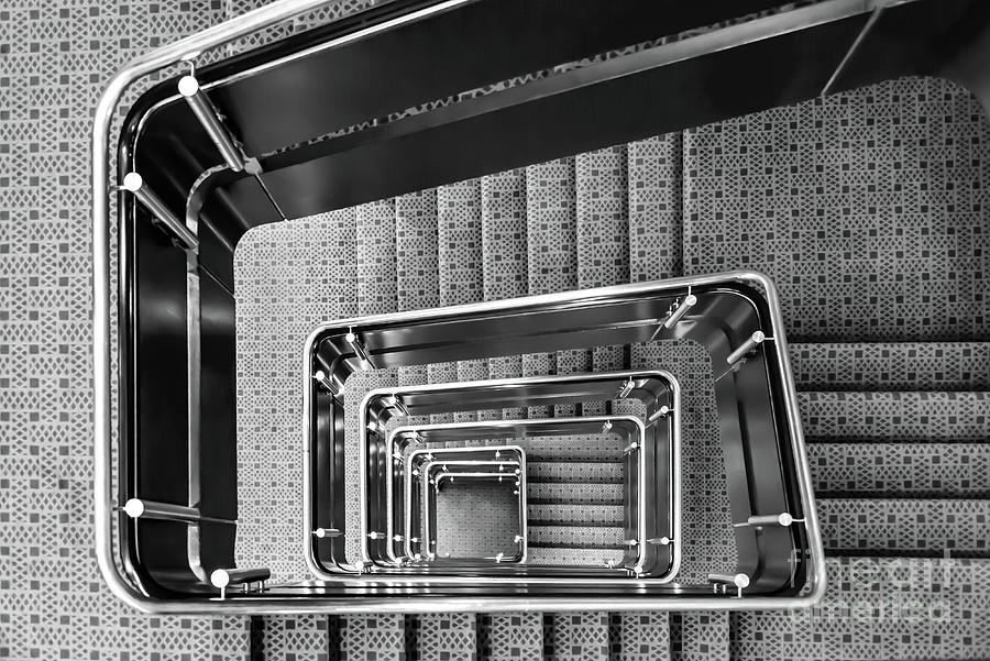 Staircase, black and white Photograph by Delphimages Photo Creations