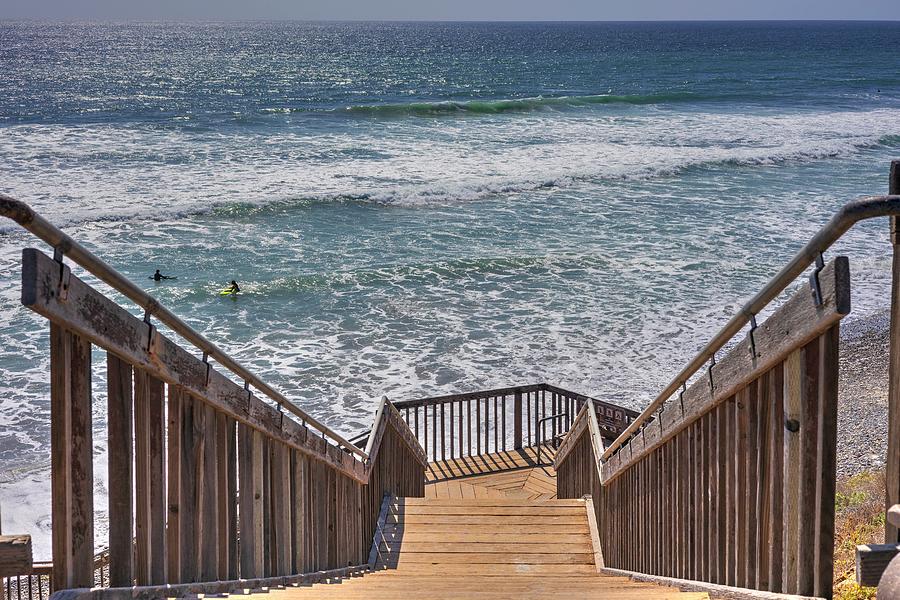 Staircase to the Pacific Ocean Photograph by Alison Frank