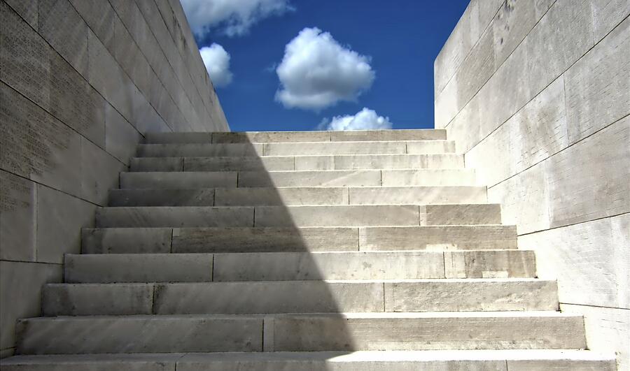 Architecture Photograph - Stairs and Clouds by Kevin Felts