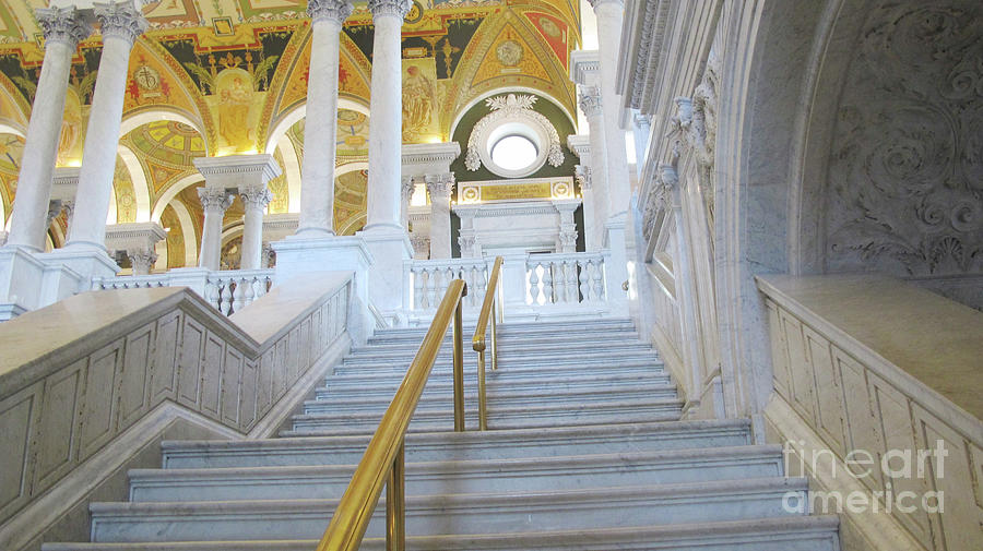Stairs at the Library  of Congress  Photograph by Ruth Jolly