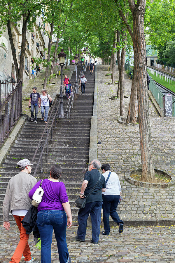 Stairs of Montmartre, Paris, France Photograph by Elaine Teague