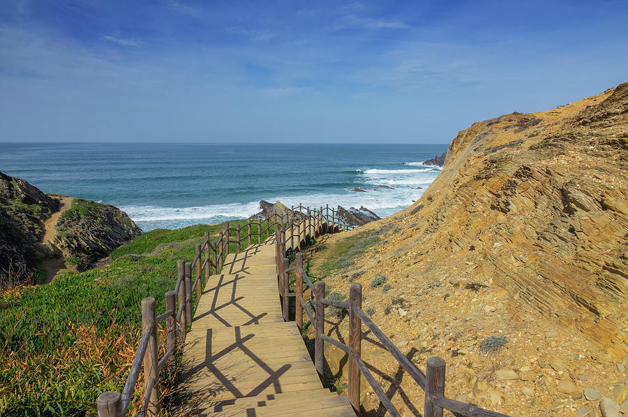 Stairs to beach on Algarve Coast in Portugal Photograph by Mikhail Kokhanchikov