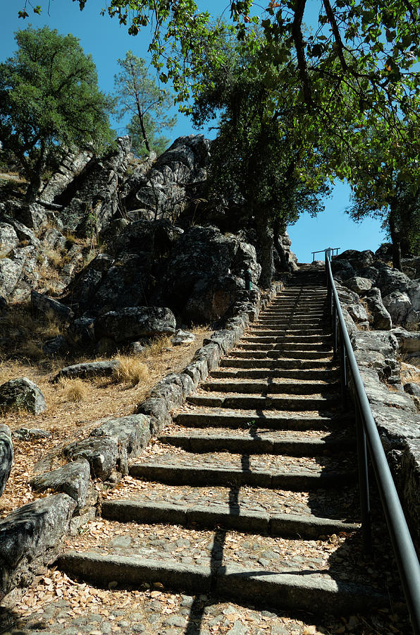 Stairs to the Mountain Chapel in Castelo de Vide Photograph by Angelo DeVal