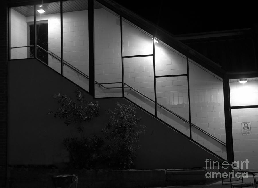 Black And White Photograph - Stairs to the Parking Deck by Kae Cheatham