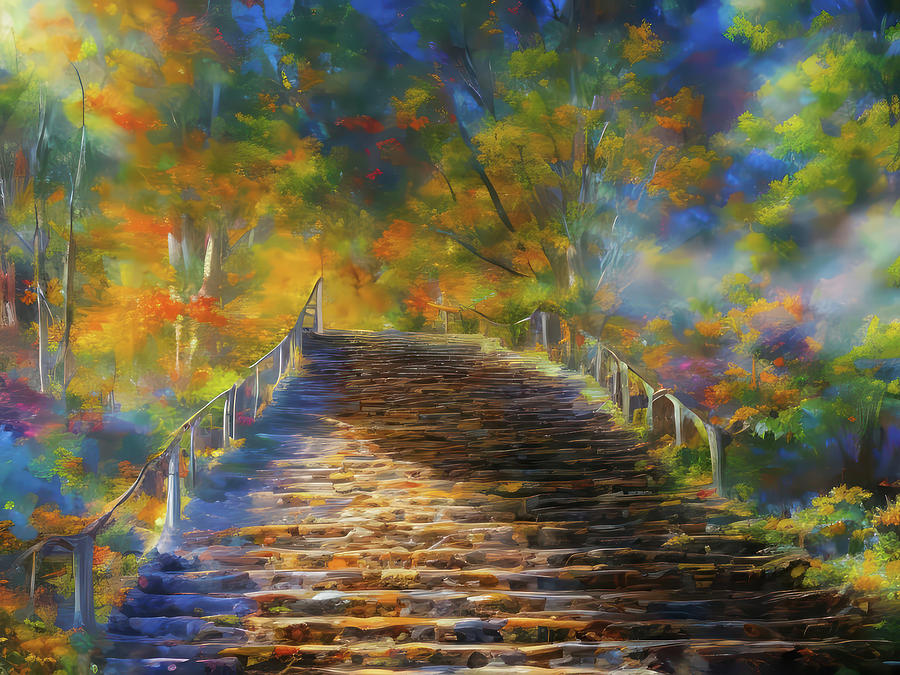 Abstract Photograph - Stairway to Autumn by Lynn Hopwood