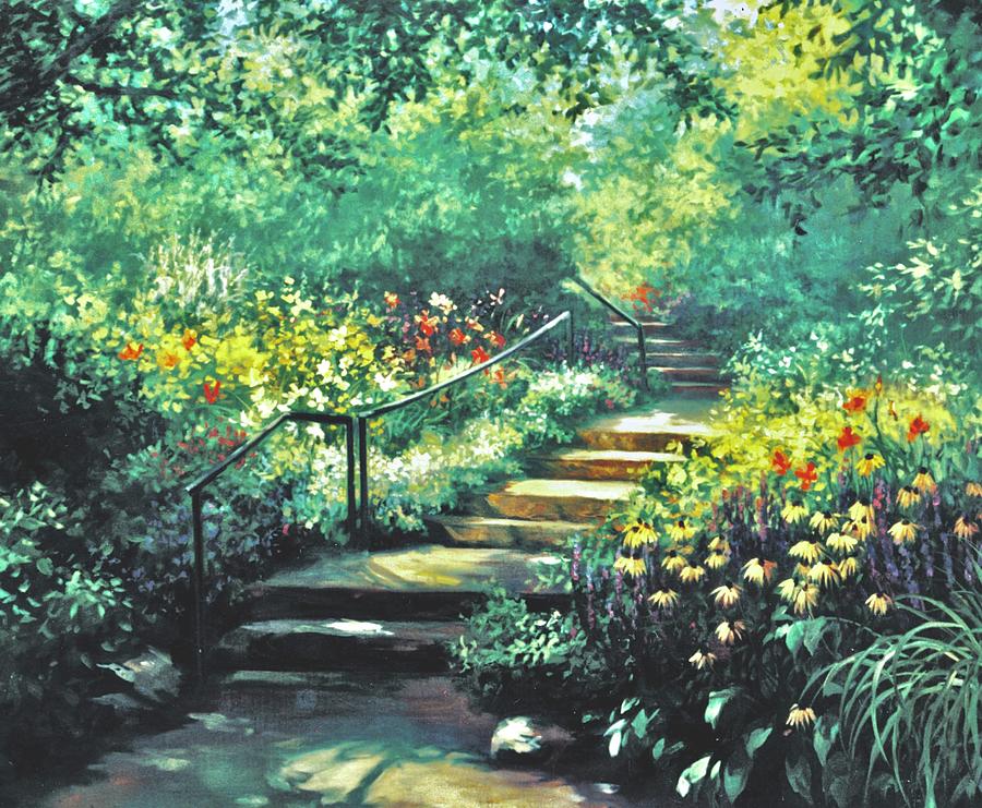 Nature Painting - Stairway To My Dreams by Laurie Snow Hein