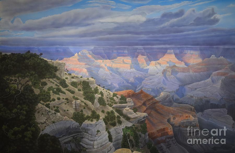 Grand Canyon National Park Painting - Stairway To Splendor by Jerry Bokowski
