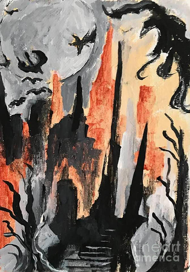 Stairway to the Towers Painting by Sandy DeLuca